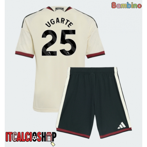 Manchester United Manuel Ugarte #25 Terza Maglia Bambino 2026-27 Manica Corta (+ Pantaloni corti)